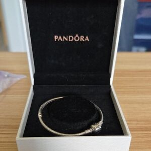 Pandora Sterling Silver Barrel Clasp Snake Chain Bracelet
